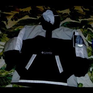 COLUMBIA HOODED SKI SNOWBOARD JACKET 1/2 PULLOVER